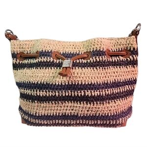 Brighton Striped Woven Tote Bag - , Blue and Tan